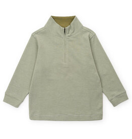 Lila + Hayes SPENCER KNIT PULLOVER GREEN WHITE STRIPES