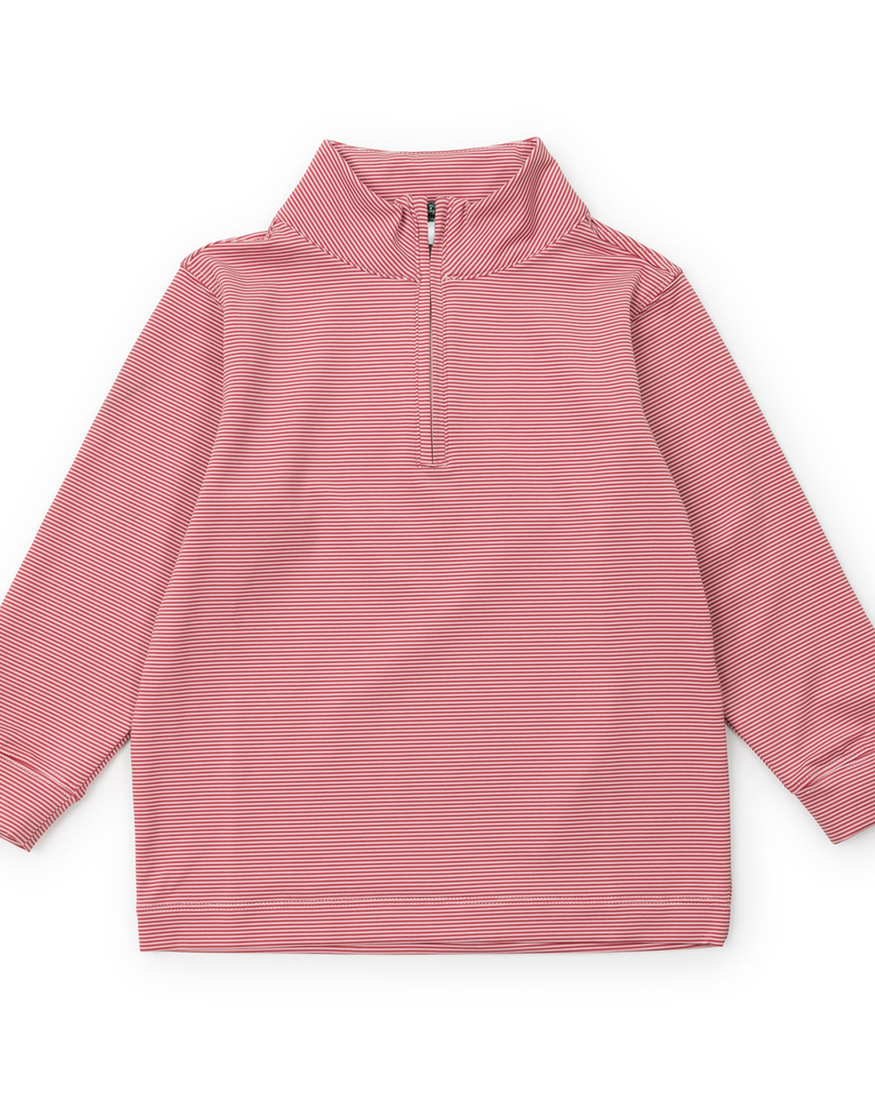 Lila + Hayes SAM PERFORMANCE PULLOVER ORANGE WHITE STRIPE