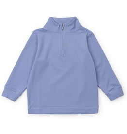 Lila + Hayes SAM PERFORMANCE PULLOVER BLUE WHITE STRIPE