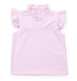 Lila + Hayes ELLIE PERFORMANCE TOP PINK WHITE STRIPES
