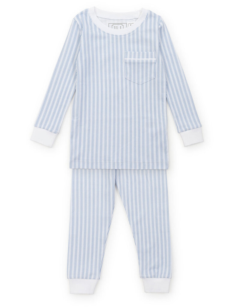 Lila + Hayes BRADFORD PAJAMA SET STRIPES IN BLUE