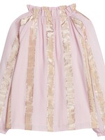 Bisby SALE. TORY TOP PINK METALLIC STRIPE
