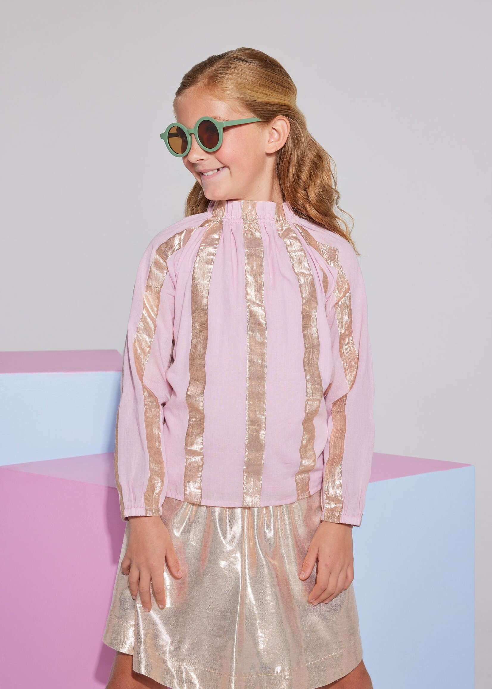 Bisby TORY TOP PINK METALLIC STRIPE