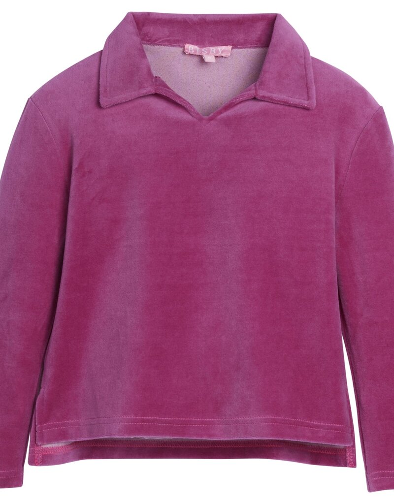 Bisby POLO PULLOVER MAGENTA VELOUR