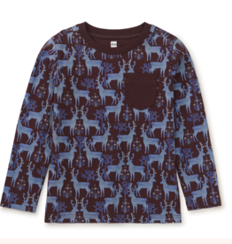 Tea Collection SALE L/S Printed Pocket Tee Anatolian Deer