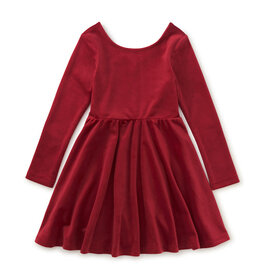 Tea Collection SALE Velour Skater Dress Red Wagon