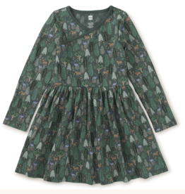 Tea Collection SALE L/S Wrap Neck Dress Turkish Forest