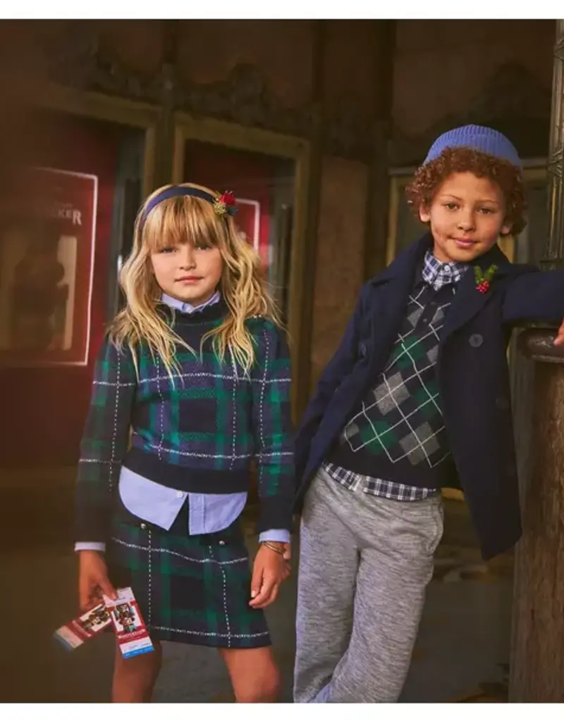 Janie and Jack Tartan Sweater Skirt