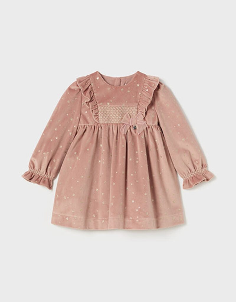 Mayoral Blush Velvet Dress
