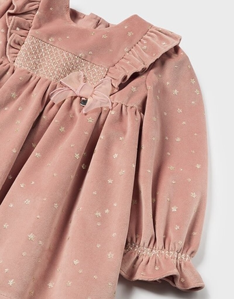 Mayoral Blush Velvet Dress