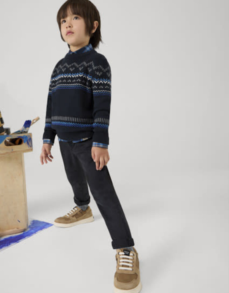 Mayoral Blue Black Relaxed Fit Denim Pants