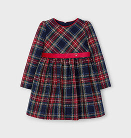 Mayoral SALE Navy Cherry Plaid Dress