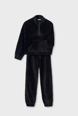 Mayoral Black Soft Ribbed Tracksuit