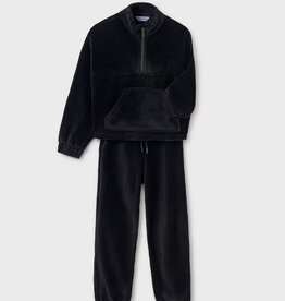 Mayoral Black Soft Ribbed Tracksuit