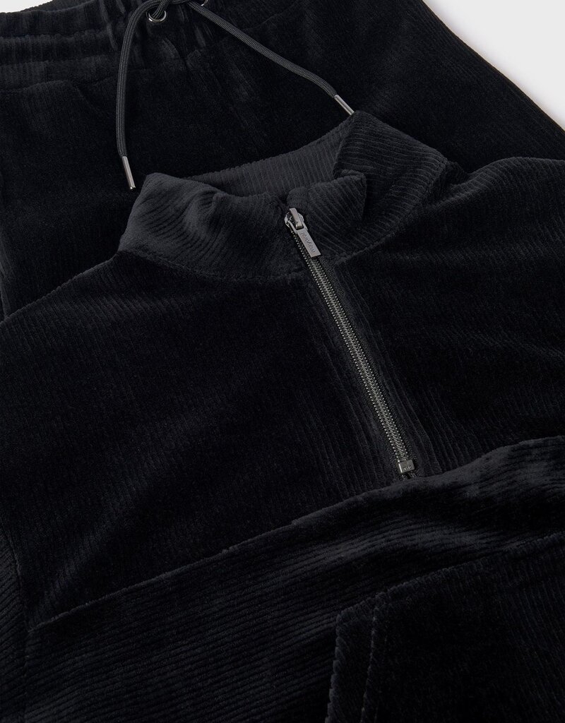 Mayoral Black Soft Ribbed Tracksuit