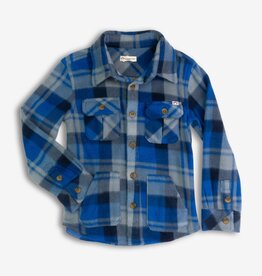 Appaman SALE fleece snow shirt blue/taupe plaid