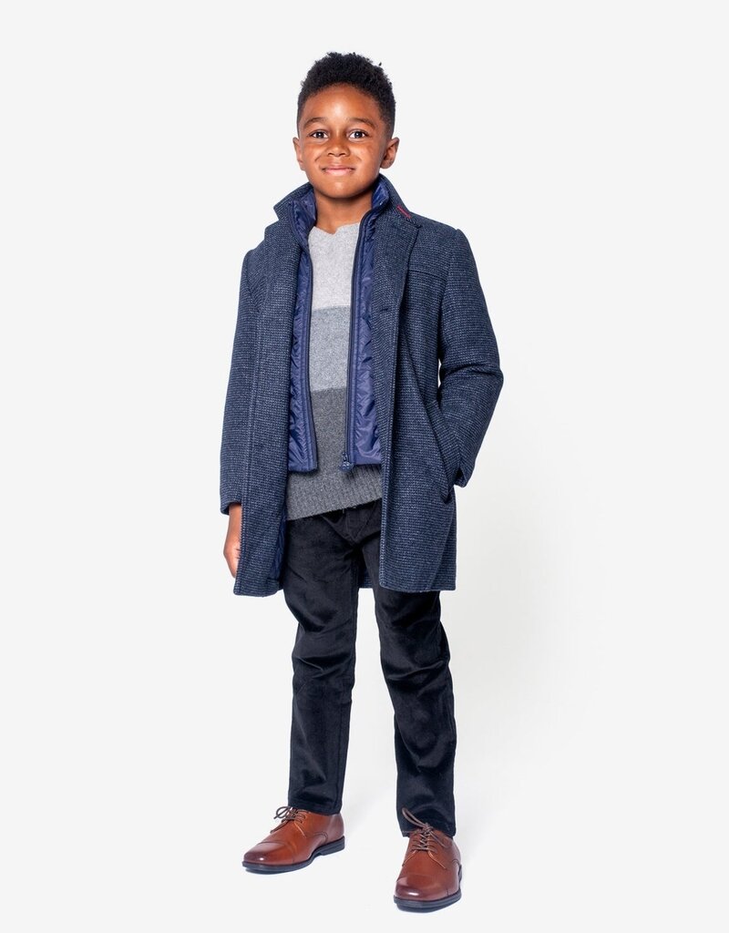 Appaman city overcoat checkered ink
