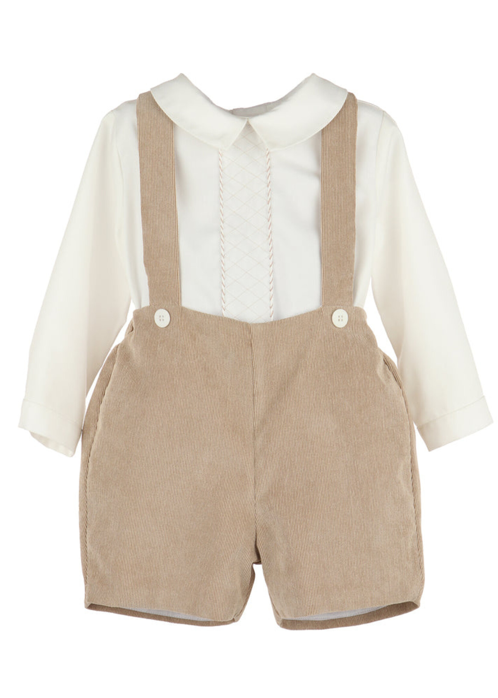 Luli & Me Winterberry Cord Boy Set Beige