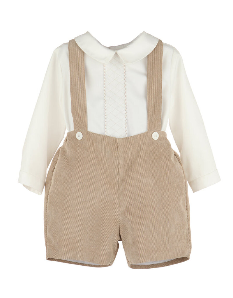 Luli & Me Winterberry Cord Boy Set Beige