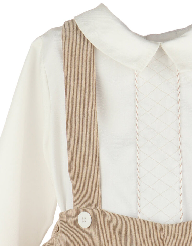 Luli & Me Winterberry Cord Boy Set Beige