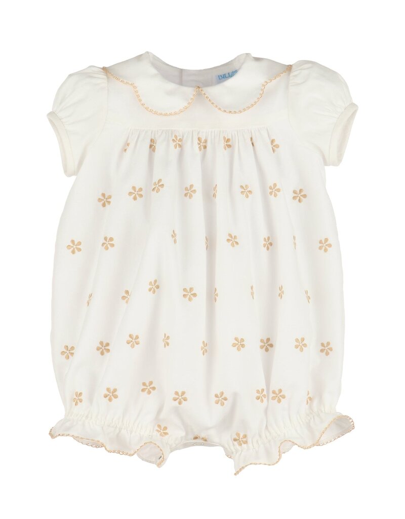 Luli & Me Embroidery Flowers Bubble Beige