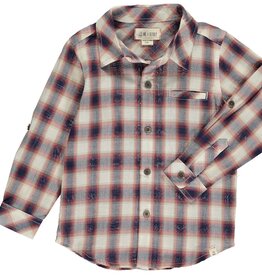 Me & Henry SALE ATWOOD WOVEN SHIRT NAVY RED CREAM PLAID