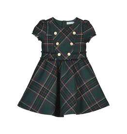 Abel & Lula SALE Fraying Dress Green Plaid