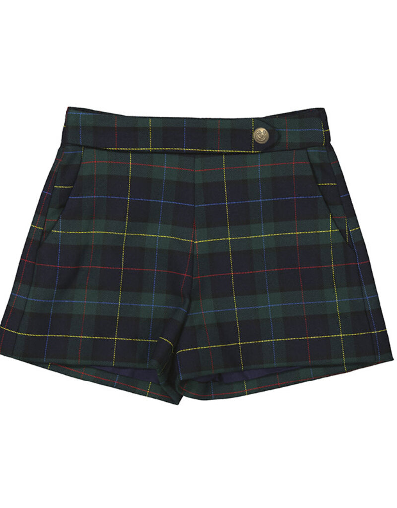 Abel & Lula Girls Navy Plaid Shorts