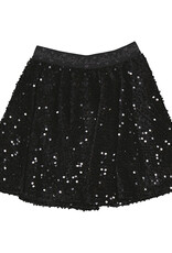 Abel & Lula Velvet Sequin Skirt Black