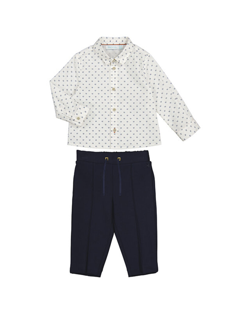 Abel & Lula Navy Knit Pant Set