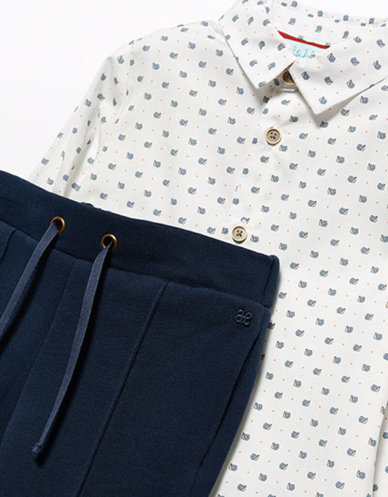 Abel & Lula Navy Knit Pant Set