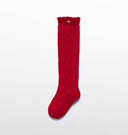 Abel & Lula Jacquard Knee High Socks Red