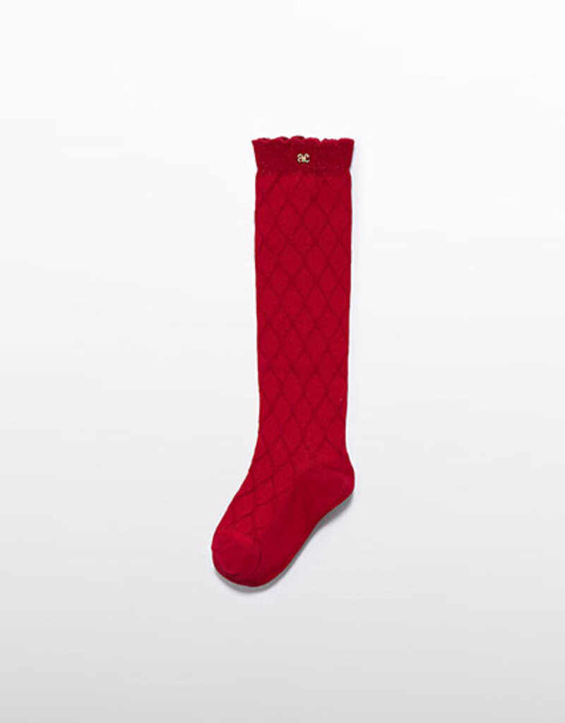 Abel & Lula Jacquard Knee High Socks Red