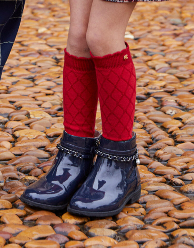 Abel & Lula Jacquard Knee High Socks Red