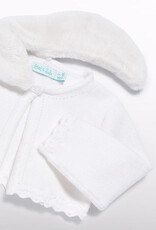 Abel & Lula Faux Fur Collar Cardigan Cream