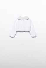 Abel & Lula Faux Fur Collar Cardigan Cream