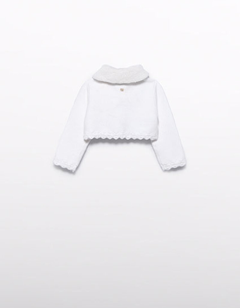 Abel & Lula Faux Fur Collar Cardigan Cream