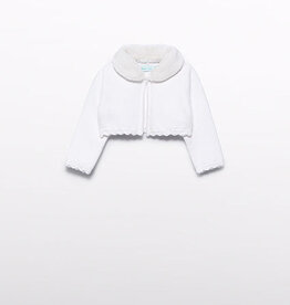 Abel & Lula Faux Fur Collar Cardigan Cream