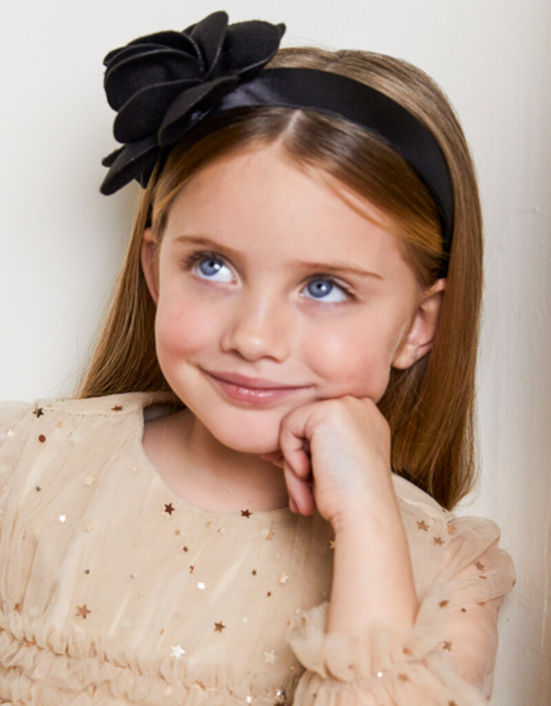 Abel & Lula Big Bold Flower Headband Black