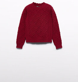 Abel & Lula SALE Red Scalloped Sweater