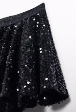 Abel & Lula Velvet Sequin Skirt Black