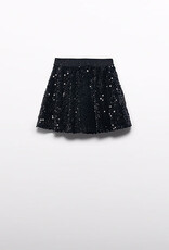 Abel & Lula Velvet Sequin Skirt Black