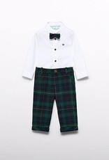 Abel & Lula Navy Plaid Pant Set