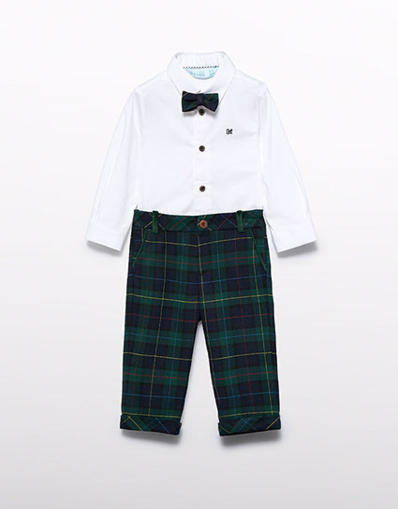 Abel & Lula Navy Plaid Pant Set