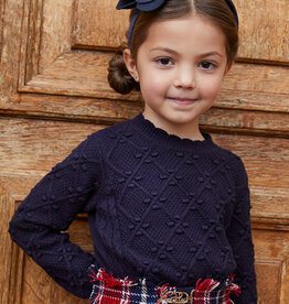 Abel & Lula SALE Navy Scalloped Sweater