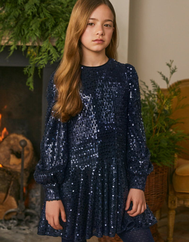 Abel & Lula Navy Sequins Dress