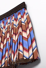Abel & Lula Pleated Skirt Indigo Multi