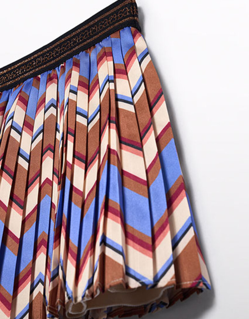 Abel & Lula Pleated Skirt Indigo Multi