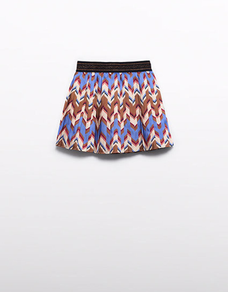 Abel & Lula Pleated Skirt Indigo Multi