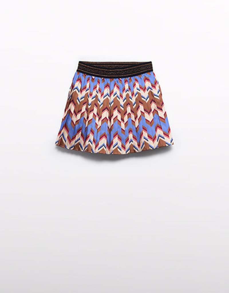 Abel & Lula Pleated Skirt Indigo Multi